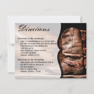 4.25x5.5 Tarjeta de dirección Cowboy Boots Barn Wo