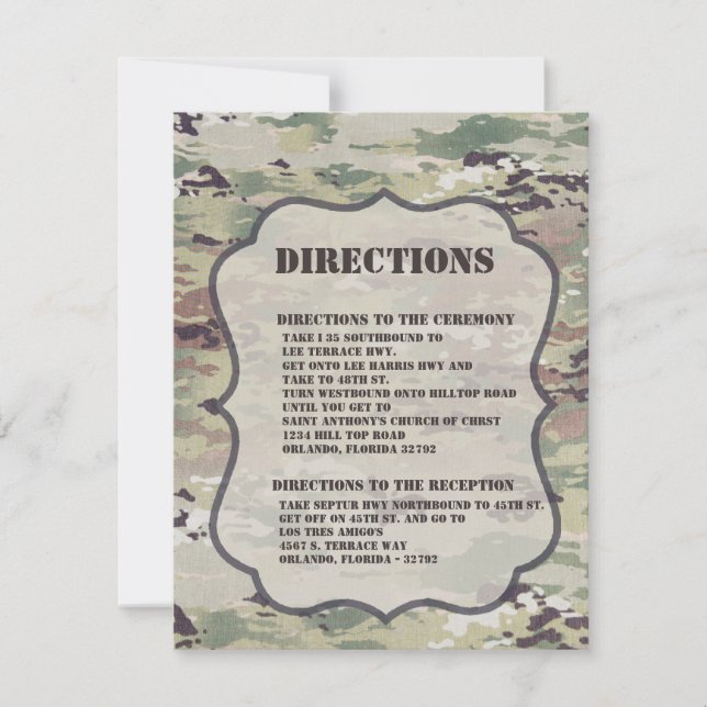 4.25x5.5 Tarjeta de dirección Ejército Fuerza Aére (Anverso)