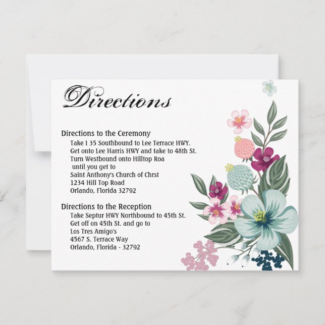 4.25x5.5 Tarjeta de dirección Flores tropicales en (Anverso)