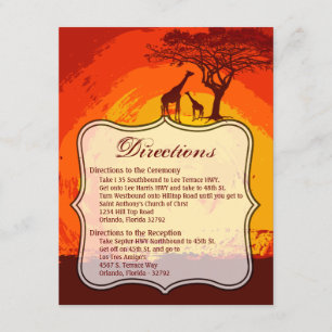 4.25x5.5 Tarjeta de dirección Safari africano Gira