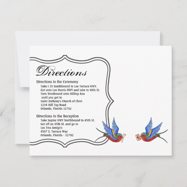 4.25x5.5 Tarjeta de dirección Tatuaje tradicional  (Anverso)