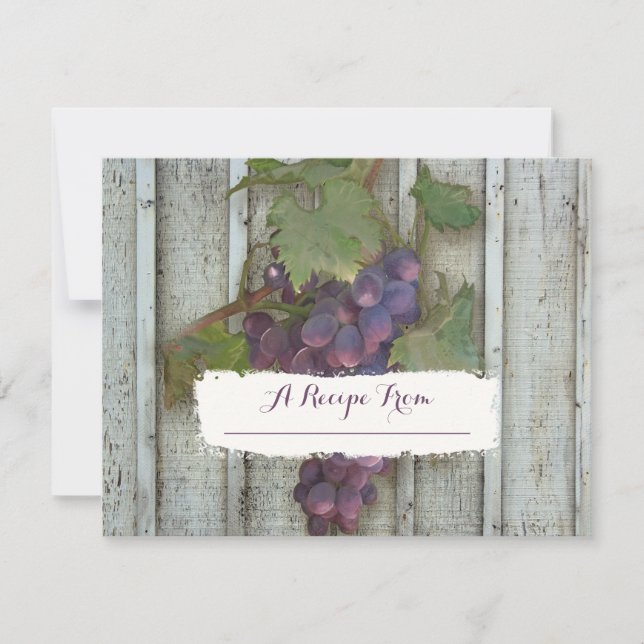 4.25x5.5 Tarjetas de receta de papel Vineyard para (Anverso)