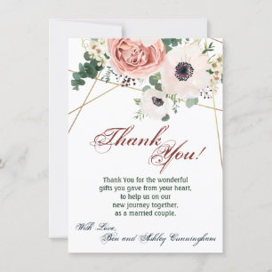 4.5x6.25 Gracias Tarjeta Anem Rosa de Jardín Geomé