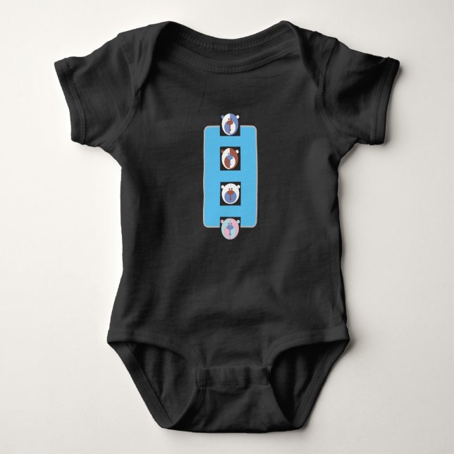 4 Bears Design Baby Jersey Bodysuit (Anverso)