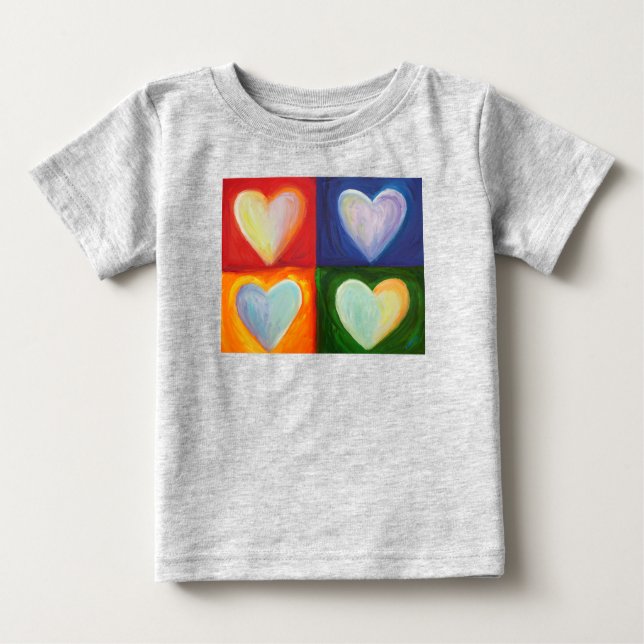 4 Camisetas de Personalizados de arte Love Hearts (Anverso)