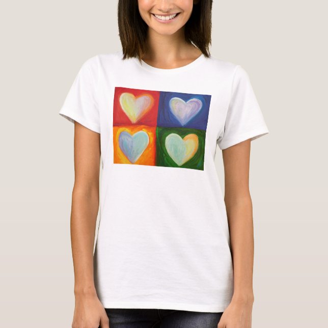 4 Camisetas de Personalizados de arte Love Hearts (Anverso)