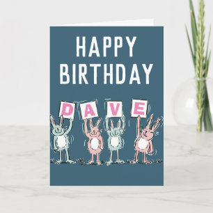 4 Carta Nombre feliz tarjeta de cumpleaños