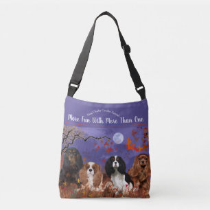 4 Cavalier King Charles con hojas Bolsa de Tote