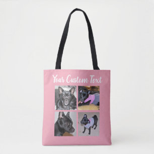 4 Collage de fotos Bolsa rosa de perro
