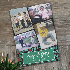 4 Collage de fotos - Feliz Navidad Botánica Negro