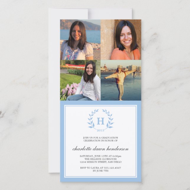 4 Collage de fotos graduación en monograma de la c (Anverso)