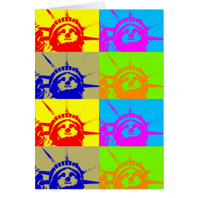4 Color Pop Art Lady Liberty (Frente)