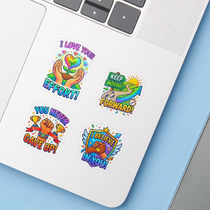 +4 Cute Pegatinas Motivacionales para Niños y Estu