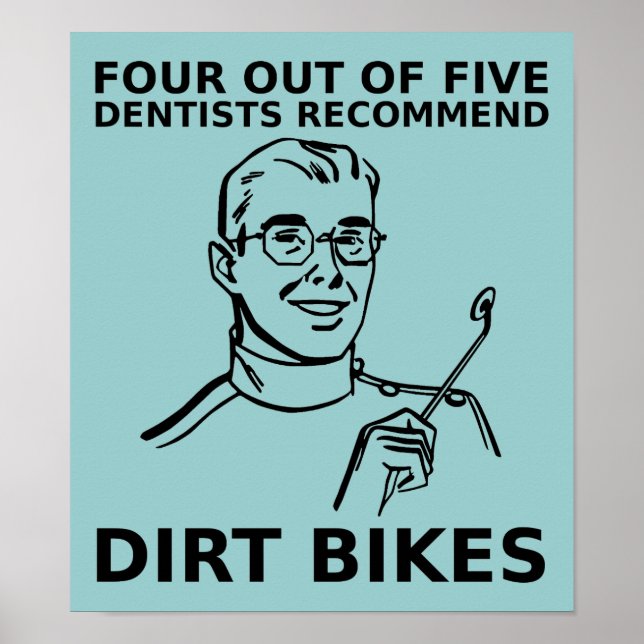 4 De Cada 5 Dentistas Póster de Motocross de Bicic (Frente)