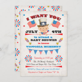 4 de julio Baby Shower invitaciones