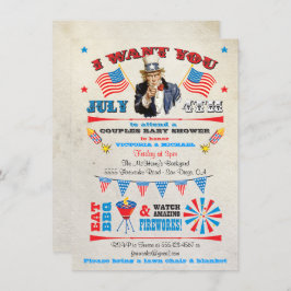 4 de julio Barbecue bbq Baby Shower invitaciones