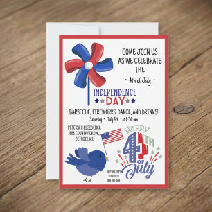 4 de julio BBQ Come Únase a la invitación del Part