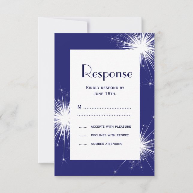 4 de julio Boda RSVP (azul) (Anverso)