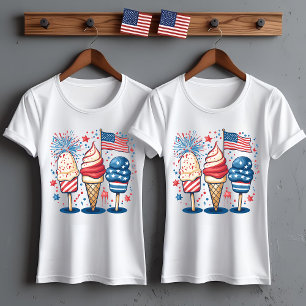 4 de julio Camisa con helado y bandera