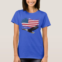 4 de julio camiseta azul para mujeres