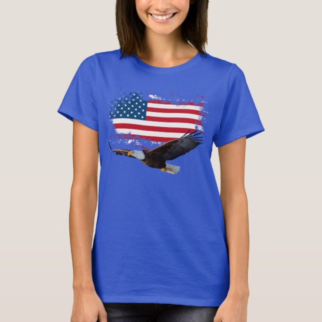 4 de julio camiseta azul para mujeres (Anverso)