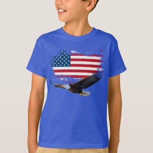 4 de julio camiseta azul para niños