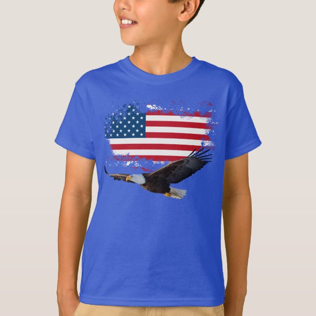 4 de julio camiseta azul para niños (Anverso)