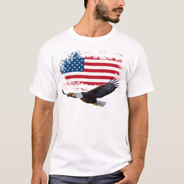 4 de julio Camiseta Blanca para hombres. (Anverso)