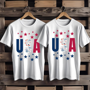 4 de julio camiseta estadounidense con estrellas
