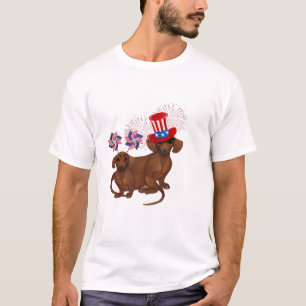 4 de julio Camiseta Patriótica de Dachshund