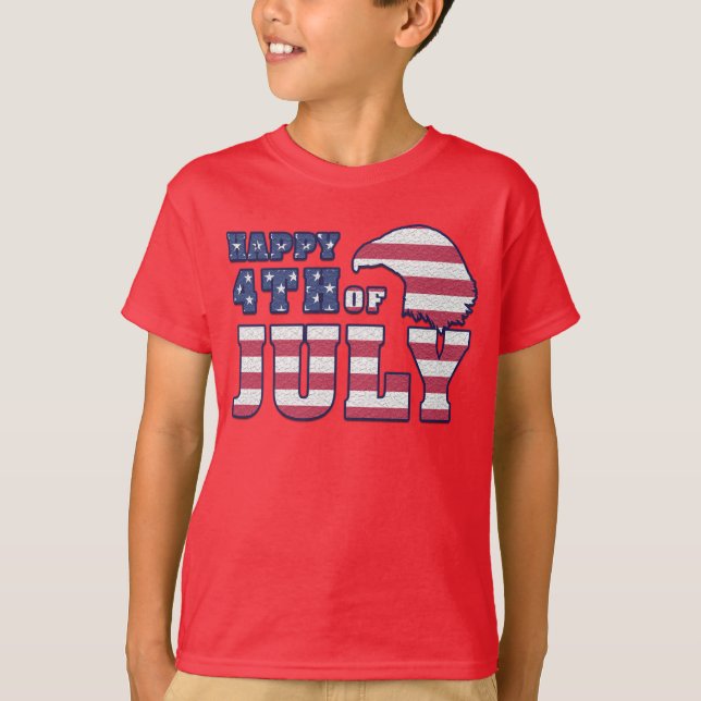 4 de julio camiseta roja para niños (Anverso)