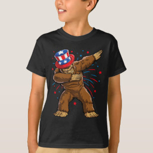4 De Julio Camisetas Sasquatch Bandera Estadounid