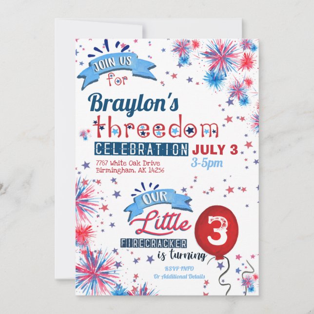 4 de julio Celebración de la Tregua Invitación de  (Anverso)
