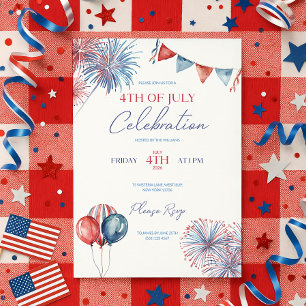 4 de julio Celebración de plantilla de invitación