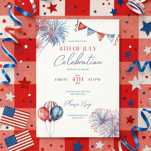 4 de julio Celebración de plantilla de invitación (Subido por el creador)