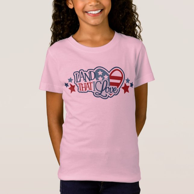 4 de julio Chicas camiseta rosa (Anverso)