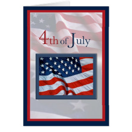 4 de julio con tarjeta de bandera
