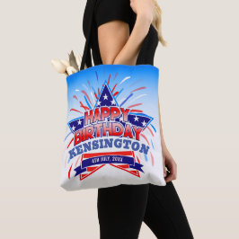 4 de julio Cumpleaños Bolsa de Tote