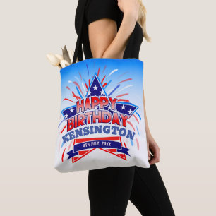 4 de julio Cumpleaños Bolsa de Tote