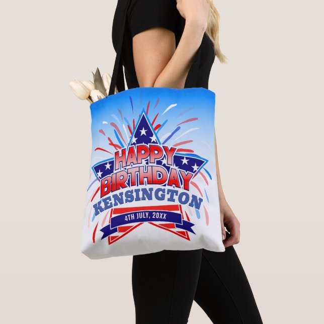 4 de julio Cumpleaños Bolsa de Tote (Detalle)