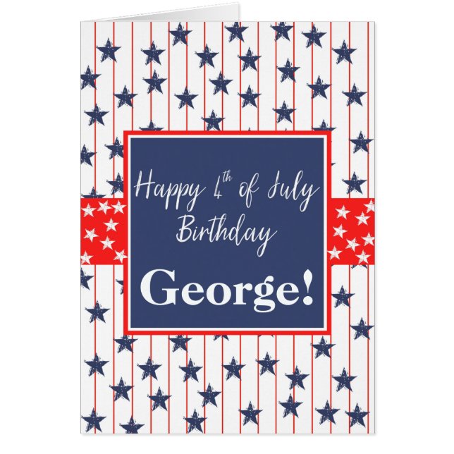 4 de julio, cumpleaños del personalizable (Frente)