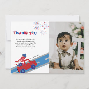 4 de julio de cumpleaños tarjeta de agradecimiento