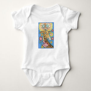 4 DE JULIO DE GIRAFFE, BABY JERSEY BODYSUIT White