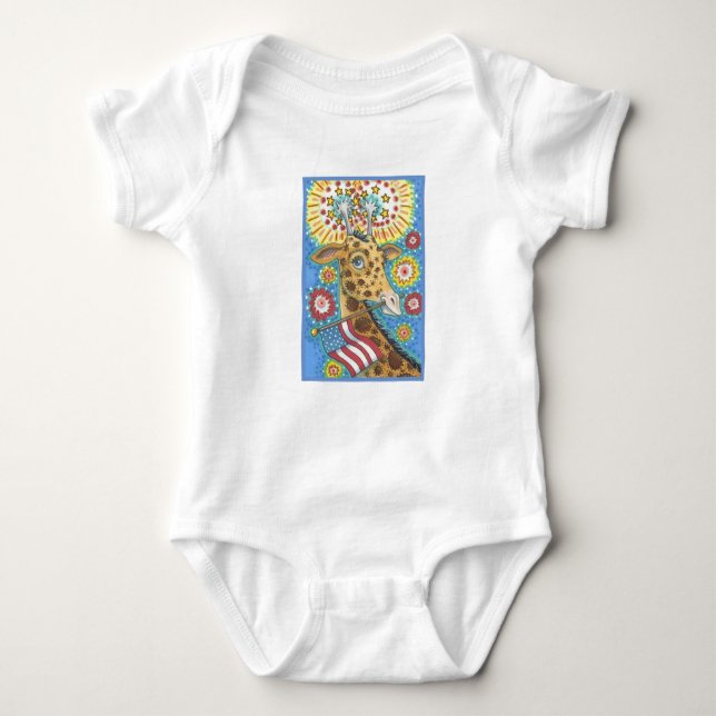 4 DE JULIO DE GIRAFFE, BABY JERSEY BODYSUIT White (Anverso)