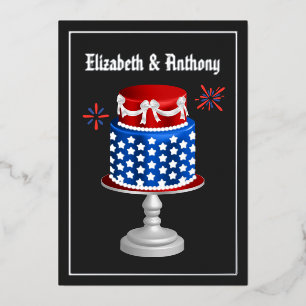 4 de julio Día de la Independencia Boda Invitación