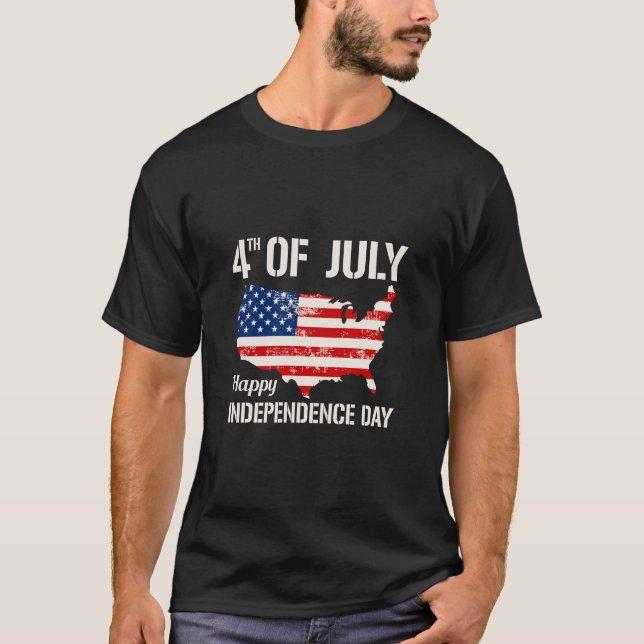 4 de julio Día de la Independencia en la camiseta (Anverso)