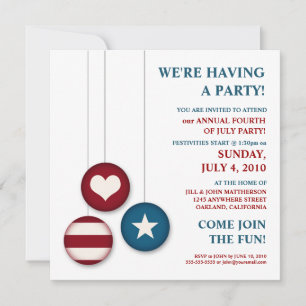 4 de julio Día de la Independencia Invitaciones d