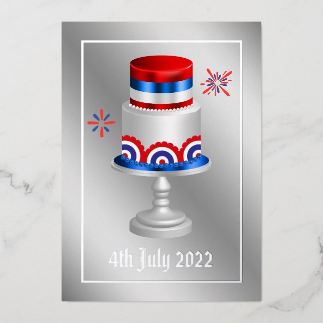 4 de julio, Día de la Independencia, tarjeta de va (Anverso)