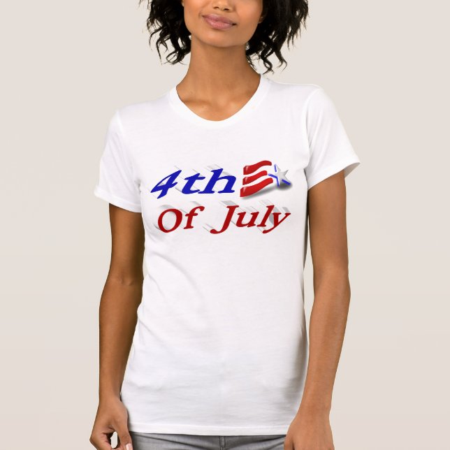 4 de julio Estrellas y franjas camisetas (Anverso)