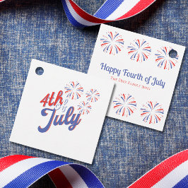 4 de julio fuegos artificiales a favor de etiqueta